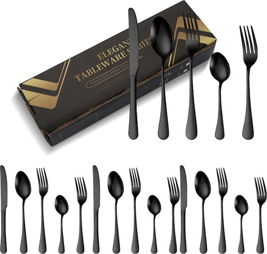 Set de Tacâmuri Inoxidabil Negre 20buc