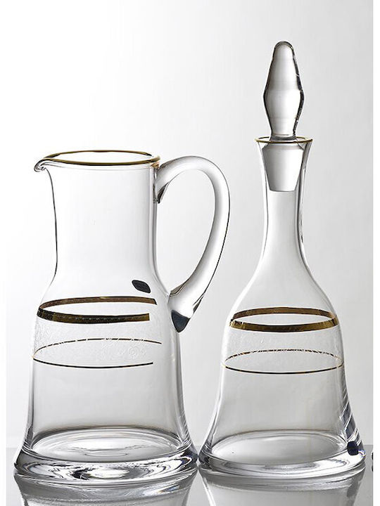 Bohemia Elisabeth Crystal Wine Decanter with Stopper Gold 1000ml