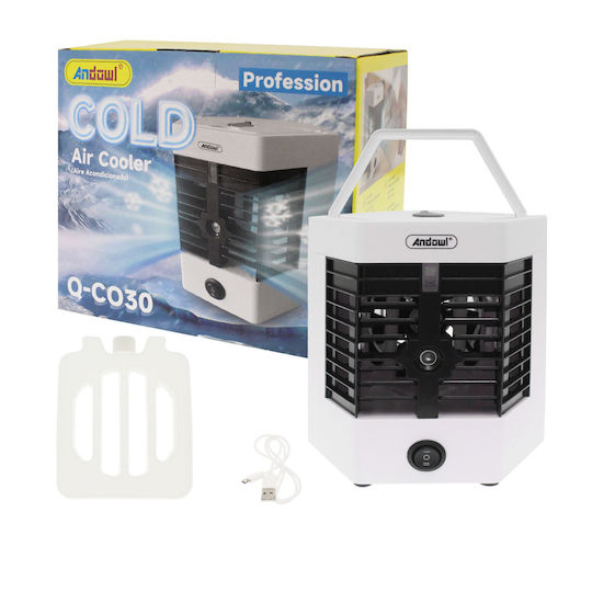 Andowl Qc030 Мини Климатик USB С Вода 10W Бял