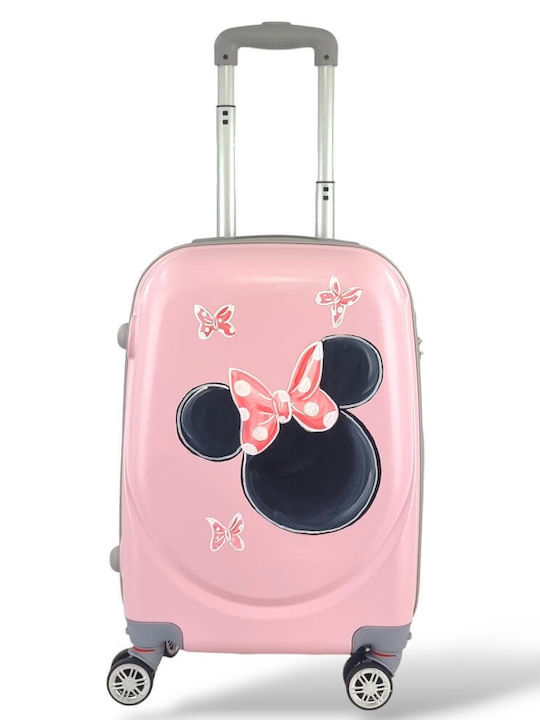 Playbags Παιδική Βαλίτσα Ταξιδίου Καμπίνας Σκληρή Ροζ με 4 Ρόδες Ύψους 55εκ.