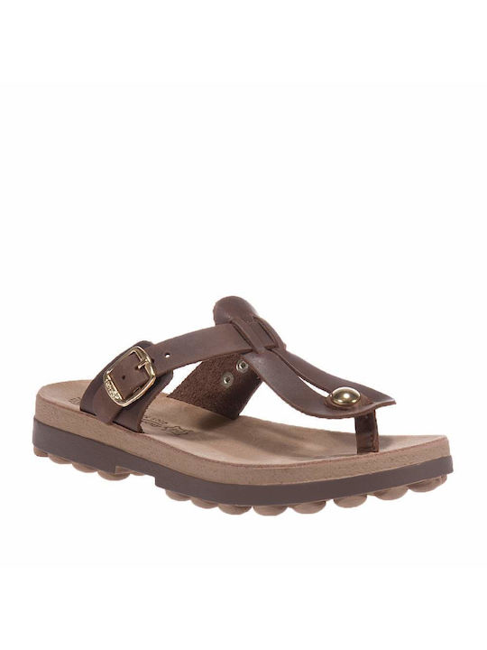 Fantasy Sandals Δερμάτινα Γυναικεία Σανδάλια σε Καφέ Χρώμα