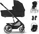 Cybex Balios S Lux New Verstellbar 3 in 1 Baby Kinderwagen Geeignet für Neugeborene Moon Black