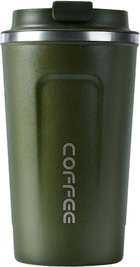 Glass Thermos Stainless Steel / Plastic 500ml Green