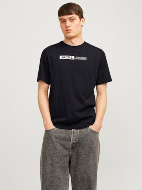 Jack & Jones Ανδρικό T-shirt Κοντομάνικο Μαύρο