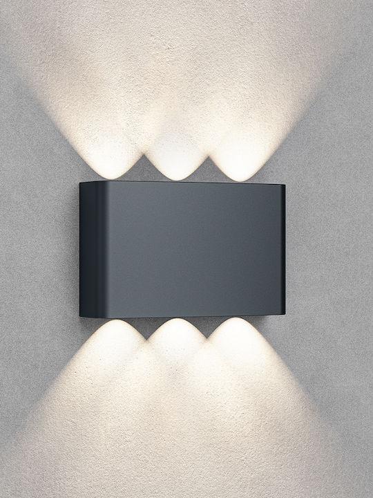 Braytron Επιτοίχιο Εξωτερικό Σποτ LED IP65 6W με Ρυθμιζόμενο Λευκό Φως 16x10x4.1εκ.