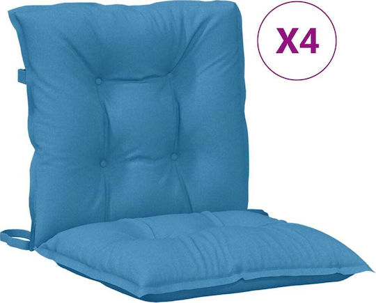 vidaXL Garden Chair Cushions Blue 4 Pieces 50x100cm