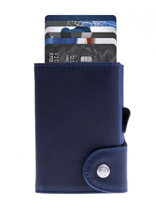 Δερμάτινο Ανδρικό Πορτοφόλι με RFID Μπλε