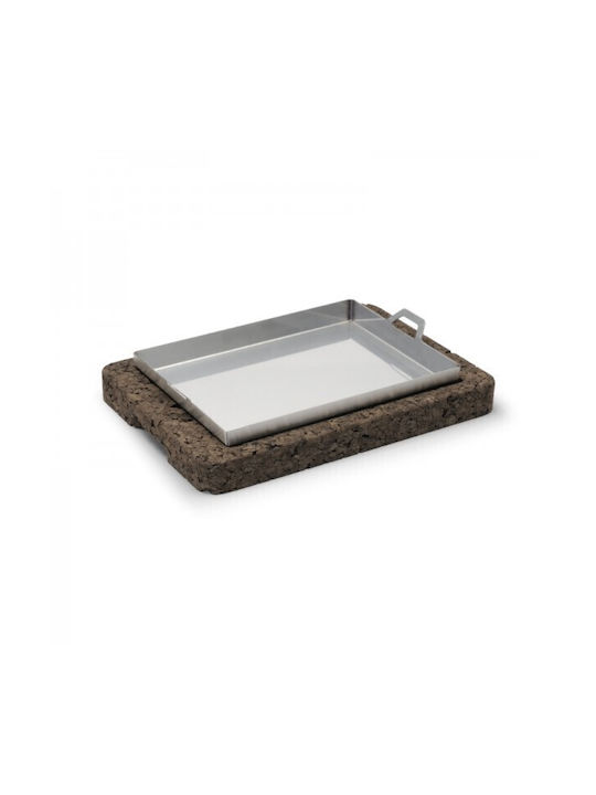 Pujadas Servierplatte Rechteckig Rostfreier Stahl Silber 22x14cm 1Stück