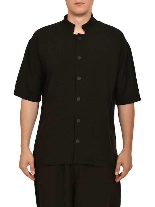 Дълъг Ръкав Overshirt Черен