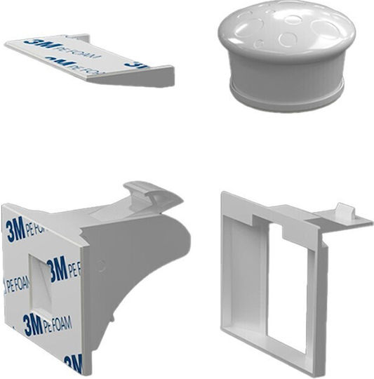 Cabinet & Drawer Lock with Magnet made of Plastic in White Color 5pcs