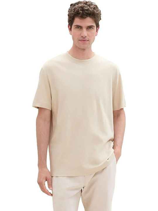 Tom Tailor Men's Short Sleeve T-shirt Beige