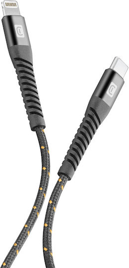 Cellular Line Tetraforce Плетена USB-C към Lightning кабел Черен 1.2м (TETRACABC2LMFI1MK)
