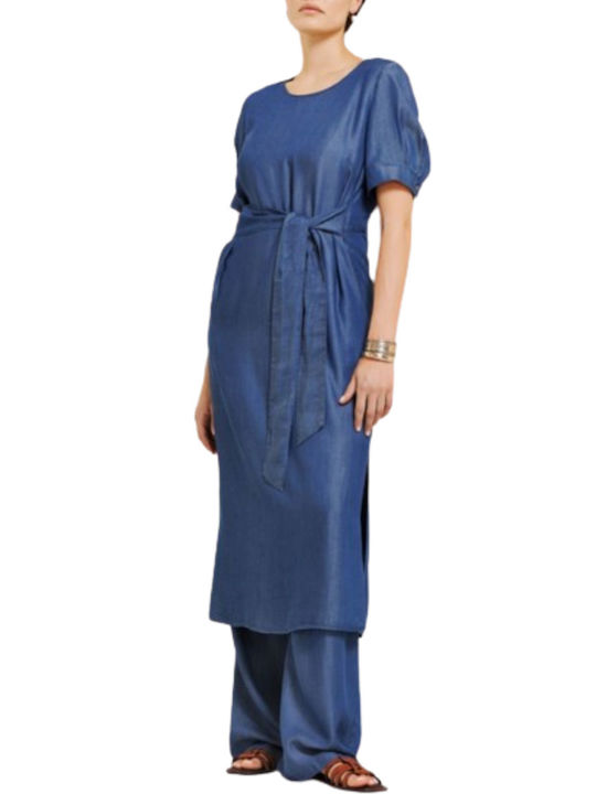 Diana Gallesi Midi Φόρεμα Denim Blue