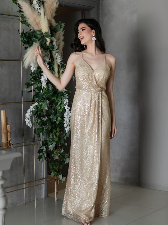 RichgirlBoudoir Summer Maxi Evening Dress Gold