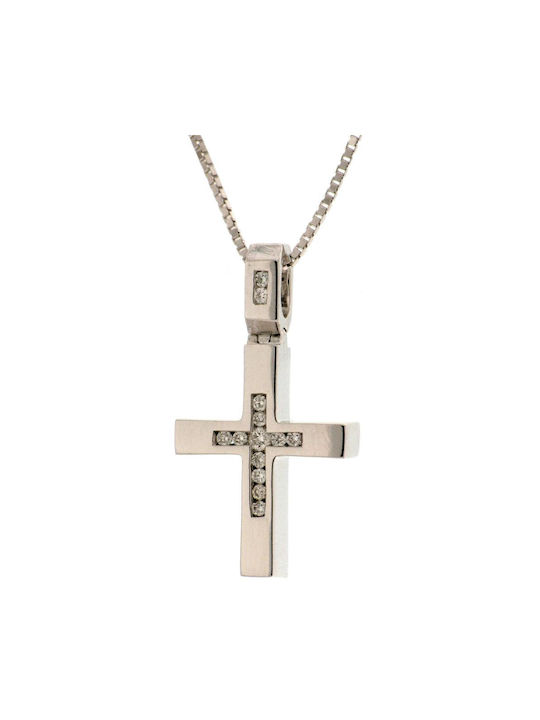 Q-Jewellery Damen Weißgold Kreuz 18K