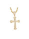 Femeiesc Placat cu Aur Cruce Iced Cross Pendant