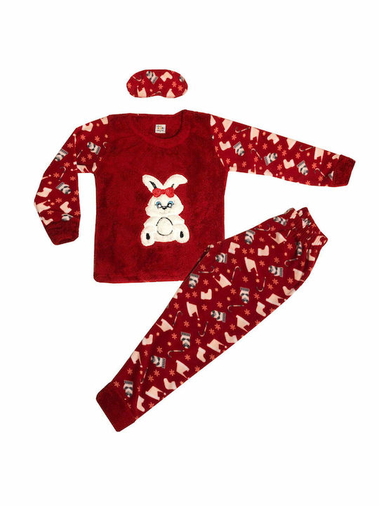 Tiwi Night Kids Pyjamas Winter Fleece Red