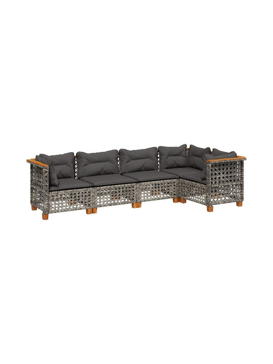 Corner Sofa Outdoor Rattan with Pillows