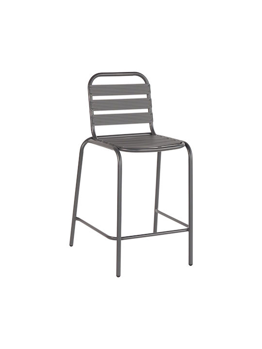 Metallic Bar Stool Laura Grey 58.5x58x104cm Metallic Bar Stool Laura Grey 58.5x58x104cm