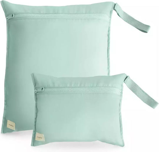 Mushie Set aus 2 wasserdichten Tragetaschen Roman Green
