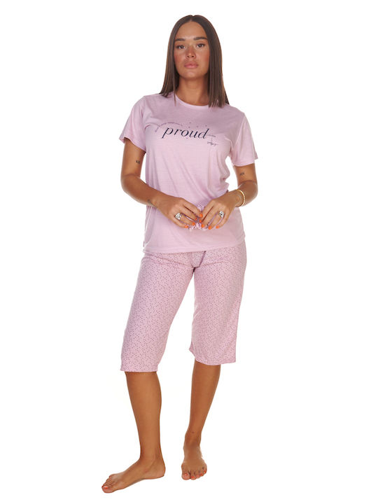 Comfort Sommer Damen Pyjama-Set Flieder