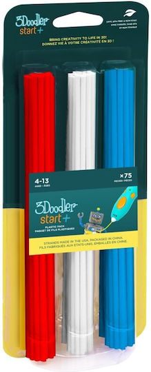 3Doodler PLA 3D Принтер Филамент 1.75мм Син 0.001кг 75бр Макарa