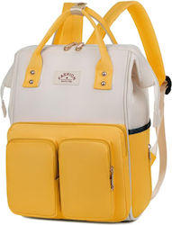 Quasar Τσάντα Μαιευτηρίου Πλάτης Yellow-White 37x27x16εκ.