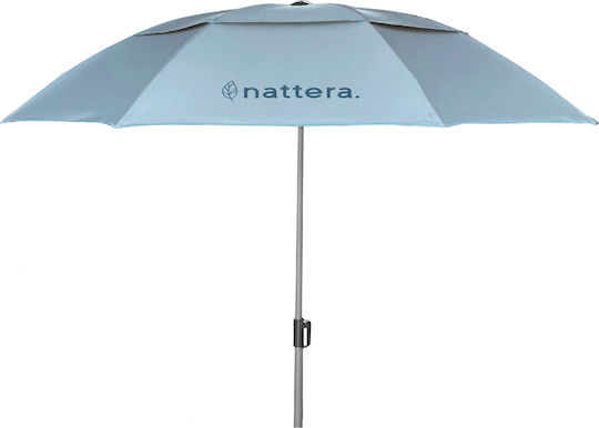 Nattera Faltbar Strandsonnenschirm Durchmesser 2m mit UV Schutz Light Blue