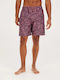 Beachshort Men's Swimwear Bermuda Pink/blue with Patterns
