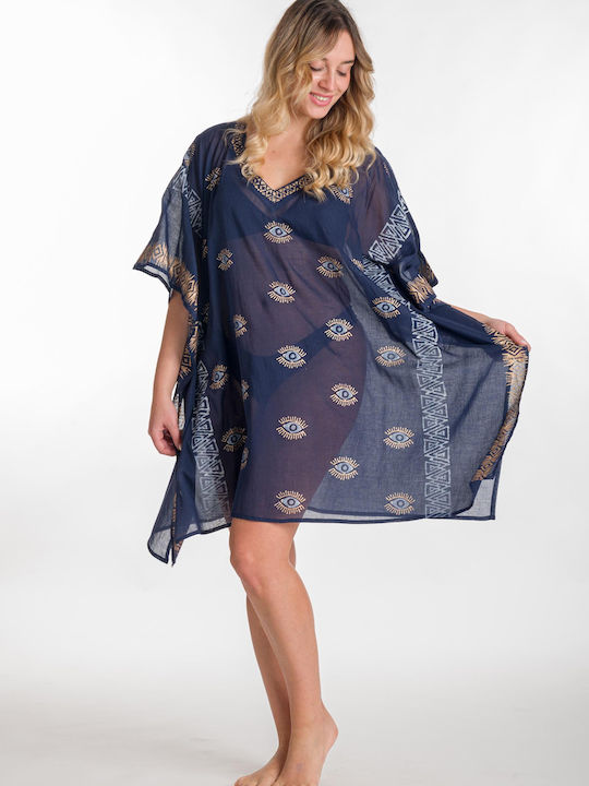 Rima Beachwear Γυναικείο Καφτάνι Παραλίας Navy Blue