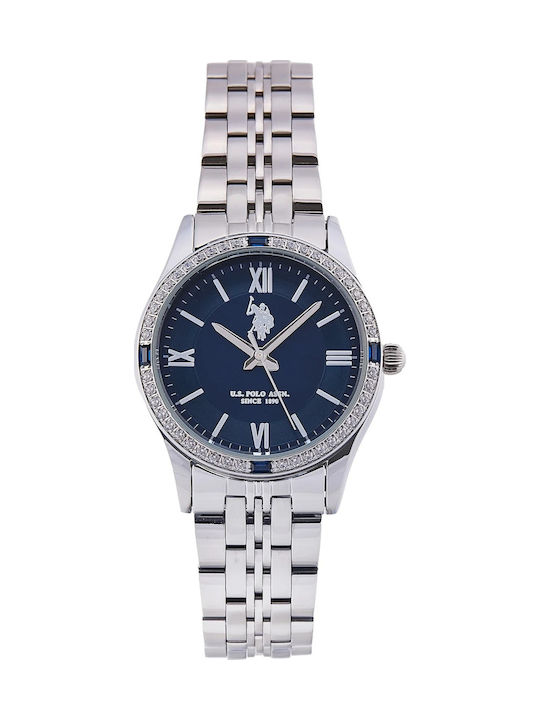 U.S. Polo Assn. Ceas de Damă cu Argintiu Brățară Metalică