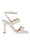 Mark Milan Leather Women's Sandals White with High Heel