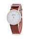 Watch with Red Leather Strap