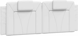 vidaXL Leather Bed Headboard Cushion White