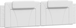 vidaXL Kopfstütze für Bett mit Leder Weiß