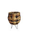 Espiel Tabletop Wicker Lantern Black 17x17x23cm