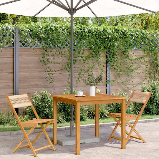 Outdoor-Stuhl Hölzernes Black 2Stück 38x32.5x80εκ.