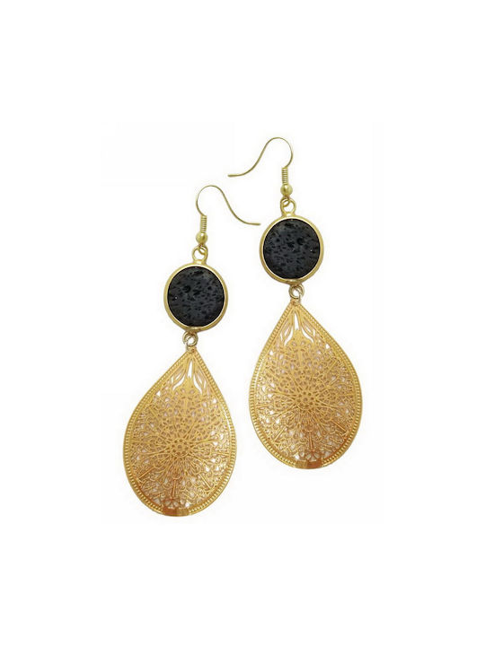 Kostibas Fashion Earrings Pendants Gold Plated with Stones