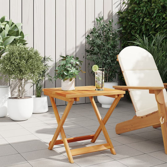 Sitting Room Outdoor Foldable Wood Table Natural 50x50x50cm
