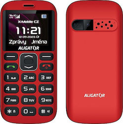 Alligator A720 Двойна SIM Мобилен телефон с Бутони Червен