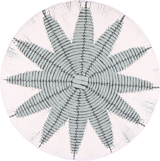 Espiel Wanddekoration Platte Blau aus Korbweide Material 40x40cm