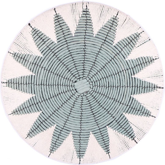 Espiel Wanddekoration Platte Blau aus Korbweide Material 50x50cm
