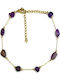 Kostibas Fashion Gold Plated Steel Anklet Chain Purple