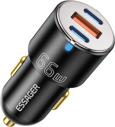 Essager Φορτιστής Αυτοκινήτου με Θύρες 2xType-C Essager Φορτιστής Αυτοκινήτου με Θύρες 2xType-C