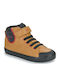J Gisli Παιδικά Sneakers High Ανατομικά με Σκρατς Καφέ