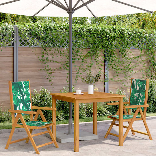 Scaun de exterior Lemn Masif 2buc 57x70x109cm