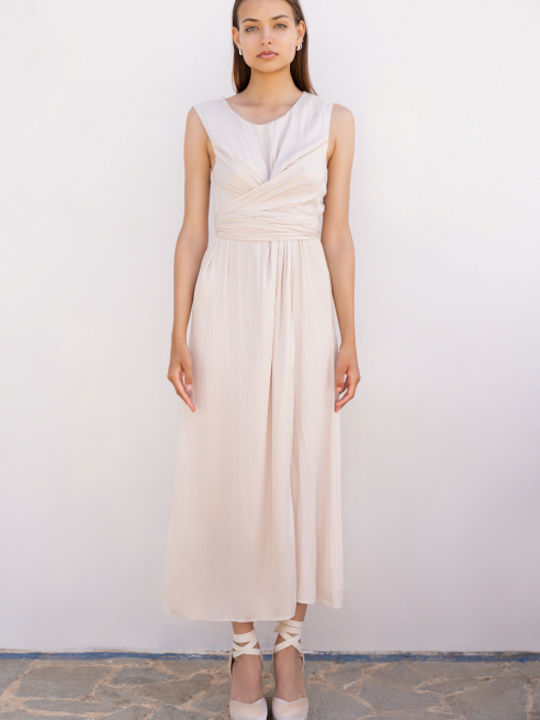 Midi Dress Crinkled Vanilla Look