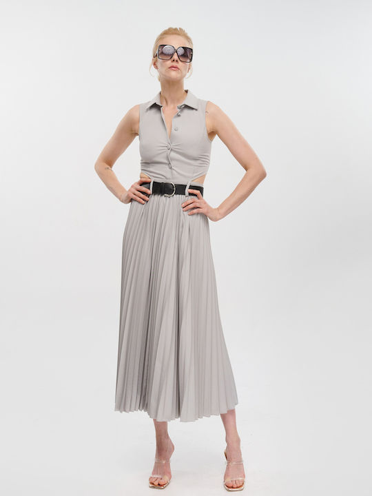 Vicolo Maxi Rochie cu cămașă Rochie Grey