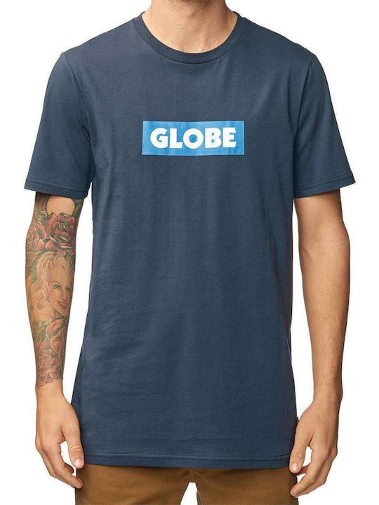 Globe T-shirt Bărbătesc cu Mânecă Scurtă Albastru