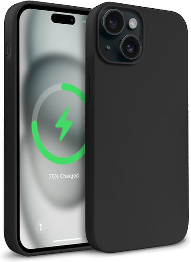 Crong Color Задна корица Силикон Черен (iPhone 15)